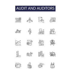 Audit And Auditors Line Icons And Signs