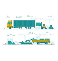 Graphic Of Loading Truck And Forklift