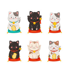 Maneki-neko Cat With Raised Paw As Ceramic