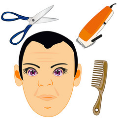 Person Men And Tools For Haircut Hair