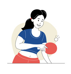 Girl Ping Pong Player In Sports Outfit Hitting