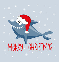 Merry Christmas - Cute Shark In Santa Hat