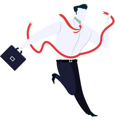 Businessman Crossing Finish Line Flat Icon