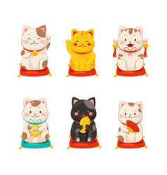 Maneki-neko Cat With Raised Paw As Ceramic