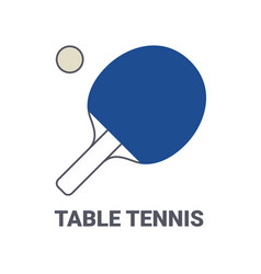 Table Tennis Logo Design With Blue Racket And Ball