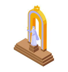 Tajikistan Statue Icon Isometric Travel