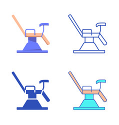 Gynecological Chair Icon Set In Flat And Line