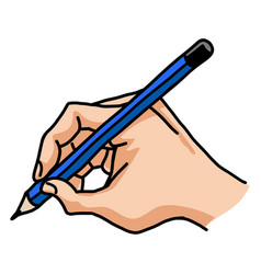 Hand Holding Pencil Writer Writing Cartoon