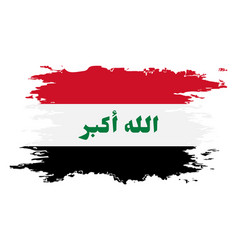 Iraq Flag Grunge Brush Color Image