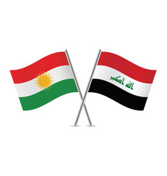 Kurdistan And Iraq Crossed Flags Kurdish And Iraq