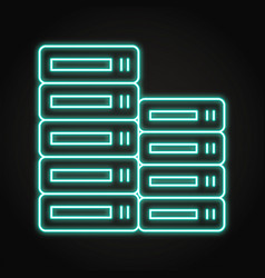 Server Data Storage Neon Icon