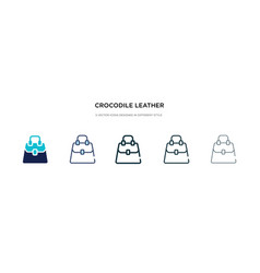 Crocodile Leather Bag Icon In Different Style