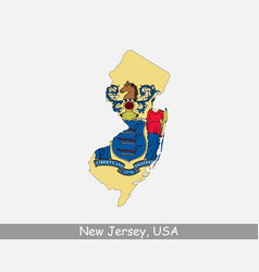 New Jersey Usa Map Flag