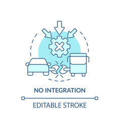 No Integration Turquoise Concept Icon