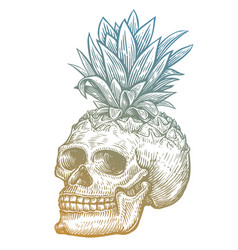 Pineapple Skull Tropical Vacation Print