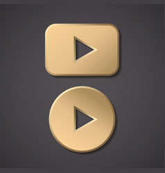 Play Gold Button Icon Round Arrow Gold