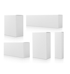 3d Realistic White Boxes From Different Angles