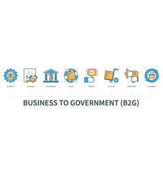 Business To Government B2g Concept With Icons