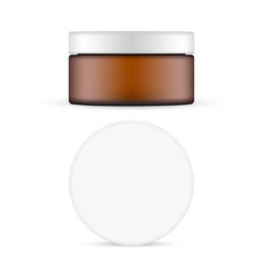 Amber Cosmetic Jar With Round Cap