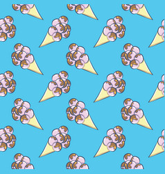 Big Ice Cream In A Cone Seamless Pattern