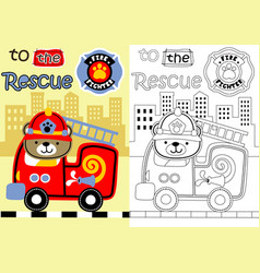 Set fire engine cartoon Royalty Free Vector Image