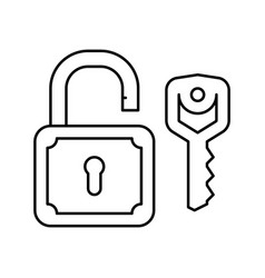 Key Padlock Line Icon