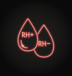 Neon Rh Factor Icon In Line Style