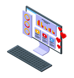 Online Trend Icon Isometric Career Hunter