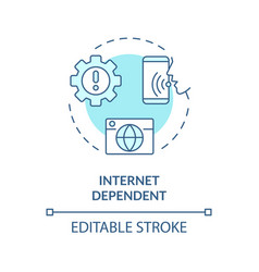 2d Internet Dependent Thin Line Blue Icon Concept