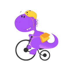 Purple Dinosaur Riding Bicycle