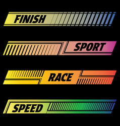 Text Gradient Sport Decals Set