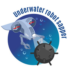 Underwater Robot Sapper Round Background