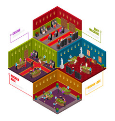 Casino Rooms Isometric Set