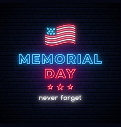 Happy Memorial Day Banner Neon Memorial Day