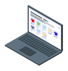 Laptop Online Shop Icon Isometric Trend