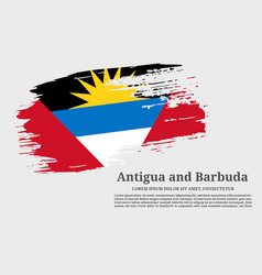 Antigua And Barbuda Flag Grunge Brush And Poster