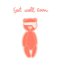 Get Well Soon Card Teddy Bear With Bandaged Head