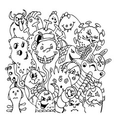 Coloring Book Cartoon Monsters Scary Funny