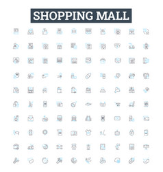 Shopping Mall Line Icons Set