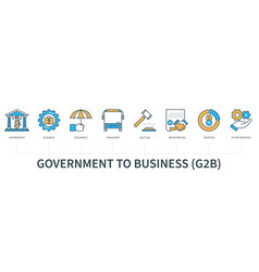 Government To Business G2b Concept With Icons