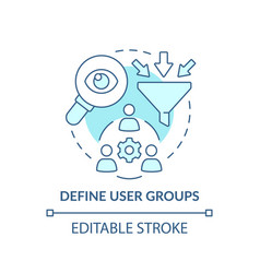 Define User Groups Turquoise Concept Icon