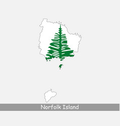 Norfolk Island Map Flag