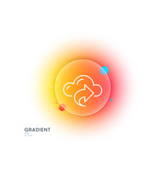 Cloud Computing Share Line Icon Internet Data