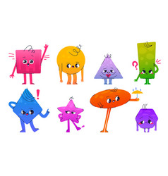 Cute Math Figures Geometric Shapes Characters