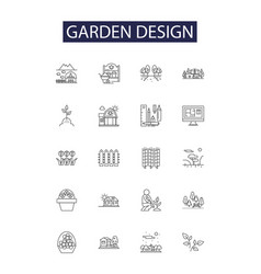 Garden Design Line Icons And Signs Plan