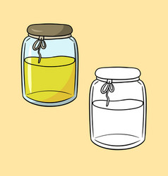 A Set Of Pictures Tall Glass Jar With Yellow