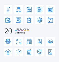 20 Multimedia Blue Color Icon Pack Like Cloud