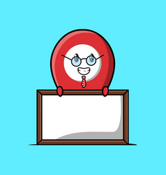 Cartoon Pin Location Teacher With Big Whiteboard