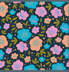 Floral Doodle Nature Textile Print Seamless Patter