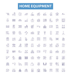 Home Equipment Line Icons Signs Set Furniture